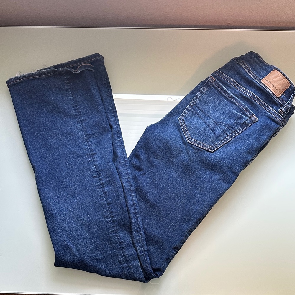 American Eagle Outfitters Dark Blue Straight Leg Jeans